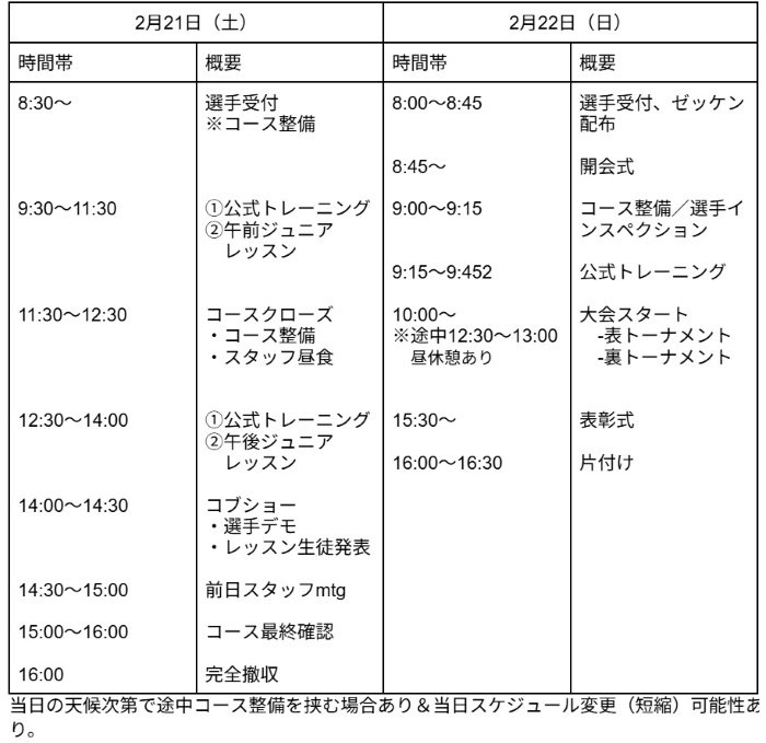 サッポロテイネサンライズ　コブ祭り!　スケジュール